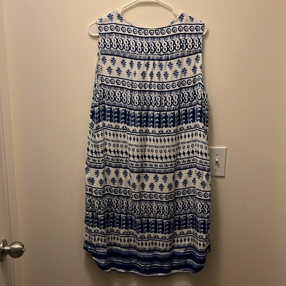 Beachlunchlounge Blue Kayla Tassel Shift Bohemian Casual Dress size large - Picture 5 of 8